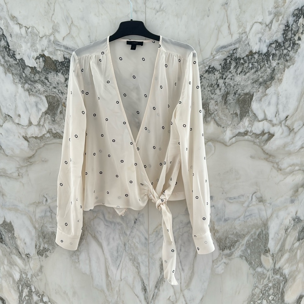Silk J Crew wrap blouse